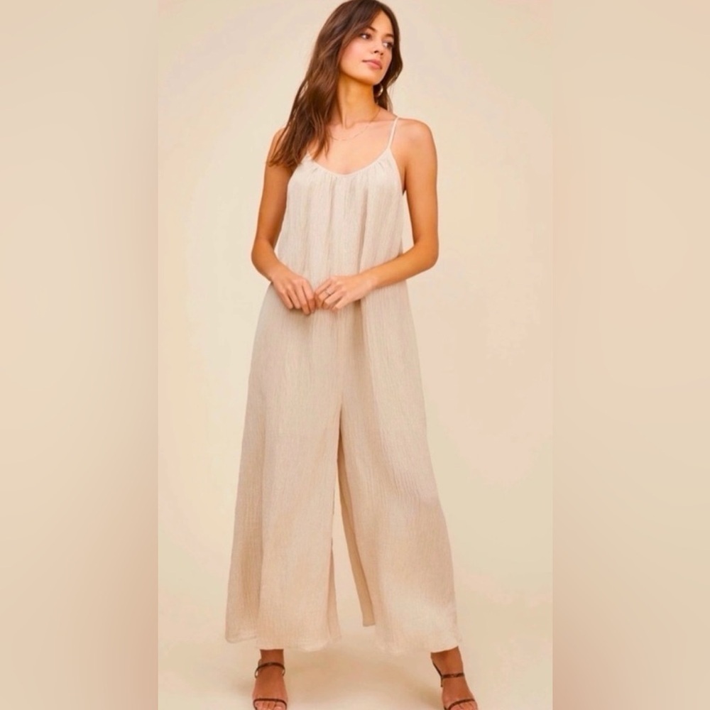 ASTR the Label Suraya Wide Leg Jumpsuit Cream